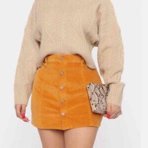 Forever 21 Mustard Corduroy Mini Skirt